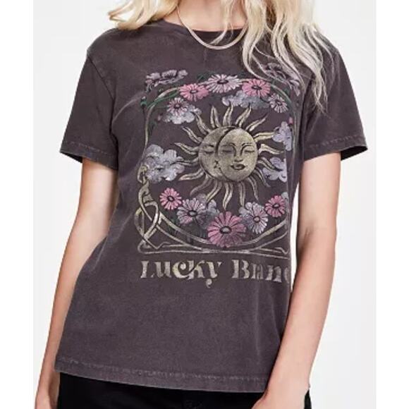 Lucky Brand Brown Vintage Graphic Tee - Short Sleeve-Large - Picture 1 of 8